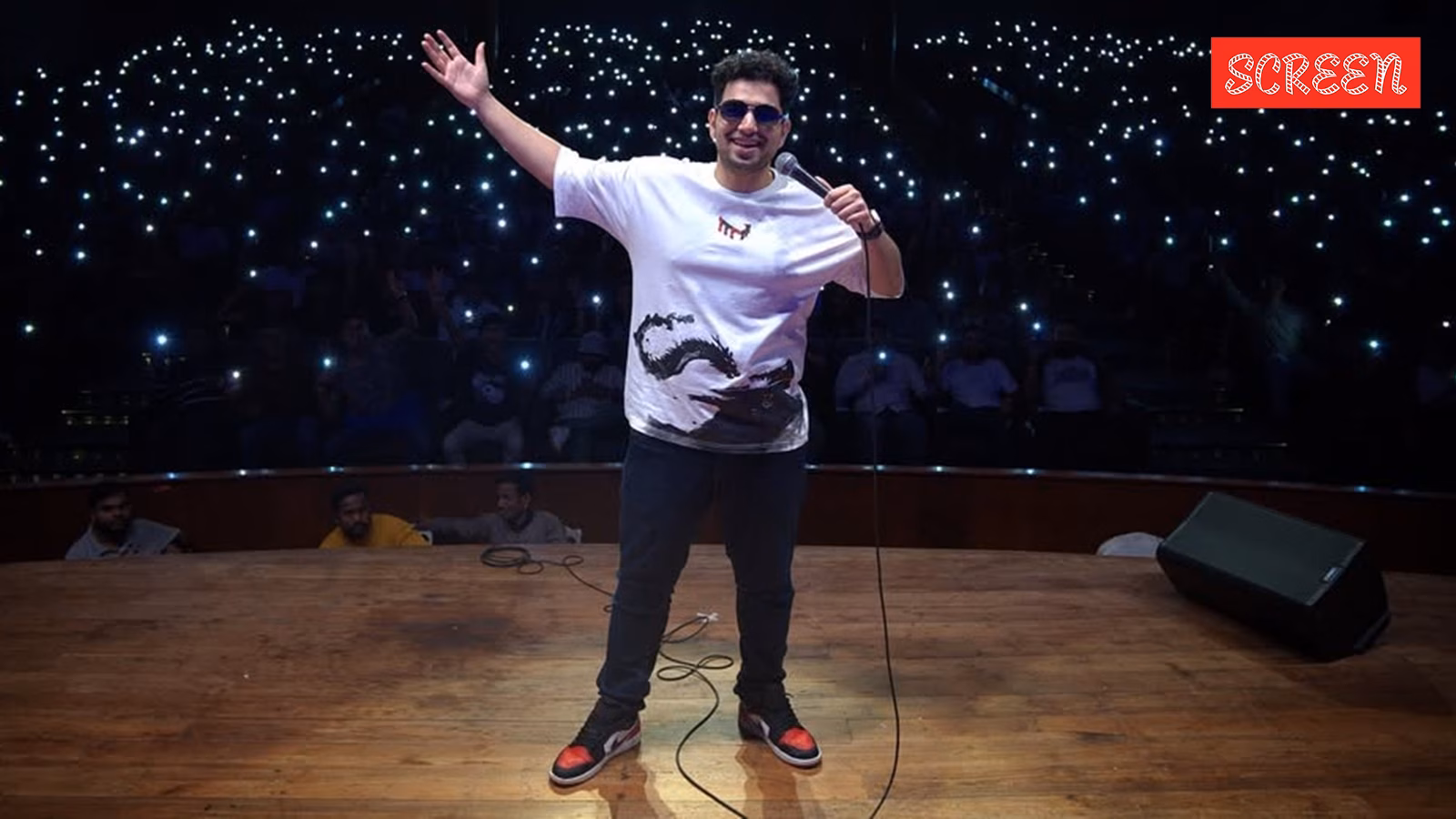 Samay Raina performing on stage during his 2026 Still Alive & Unfiltered World Tour